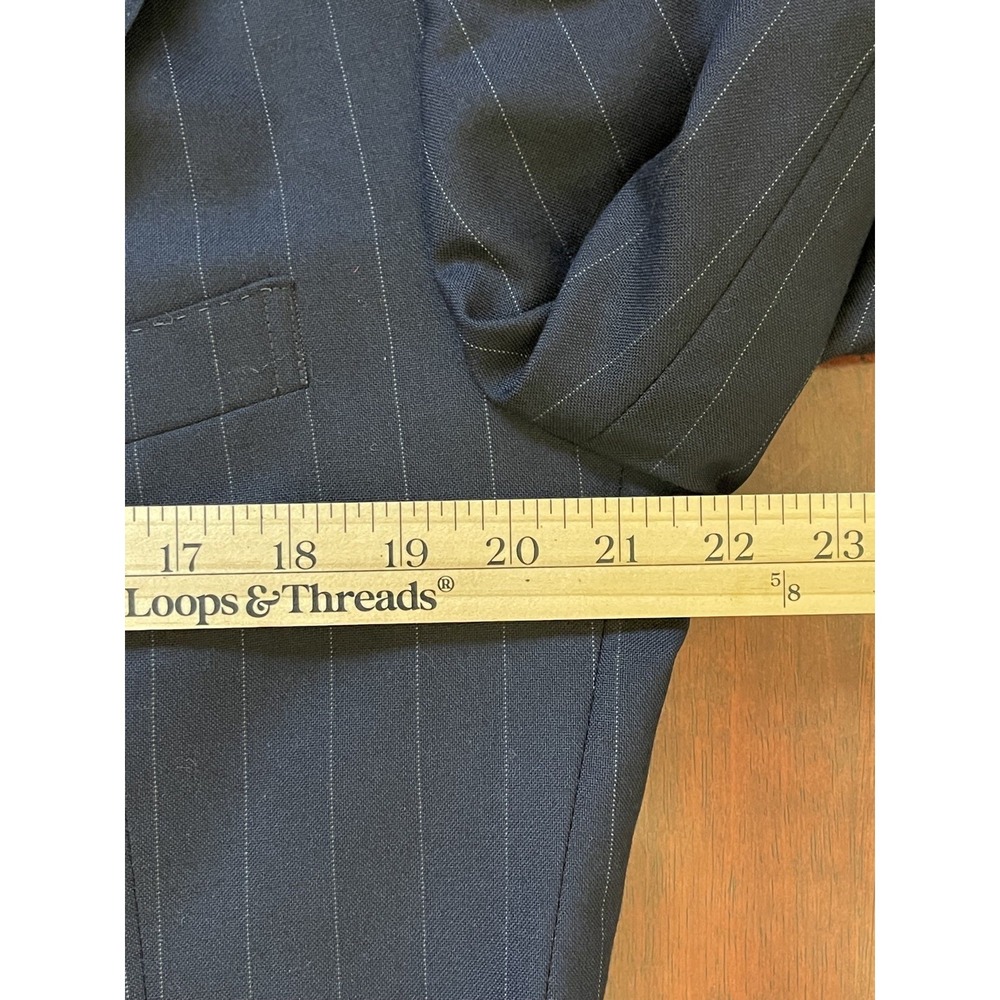 Polo Ralph Lauren Vintage 80s Unionmade USA Gray Pinstripe Blazer Jacket - Picture 5 of 11